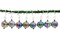 Miniature Ornaments in Rainbow Holiday Patterns, 8 pieces with Hooks, Pretty Mini Baubles, Adorabilities